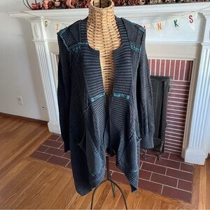 Idyllwind Charcoal and Teal Cardigan